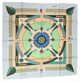 Hermes Paris "Celebrating 150 Years of Central Park" Silk Scarf, 34" x 34".