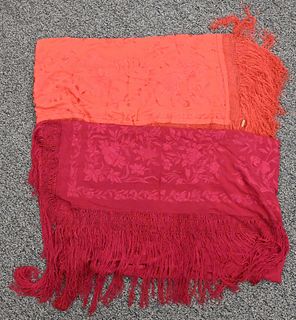 Two Silk Embroidered Shawls.