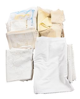 Group of Linen Tablecloths and Napkins.