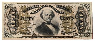 One Third Issue 50 Cent Fractional Currency, 1863 paper bank note.