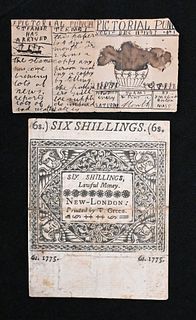 Two Piece Group, to include an 1847 Pictorial Punch hand written and drawn card having pictures with story line or poem to go along with it, each segm