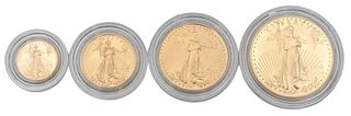 Four Piece Gold Eagle Set, to include $50 1oz., $25 1/2 oz., $10 1/4 oz., $5 1/10oz.