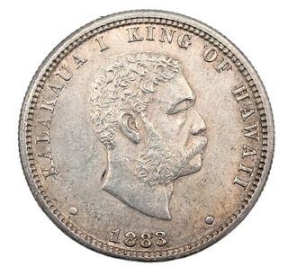 1883 Hawaiian Quarter Dollar.