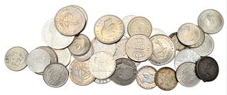 Lot of Foreign Coins, to include various silver purities.