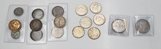 Lot of 17 Coins, to include two 1917 quarters; four Columbian Exhibition half dollars; two Booker T. Washington half dollar; pilgrim half dollar; four