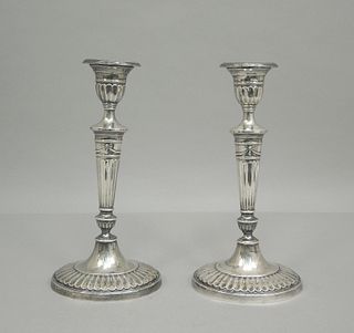 Pair of Dominick & Haff Weighted Sterling Candlesticks.