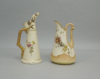 (2) 19th C. Royal Worcester Pitchers.