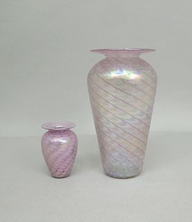 (2) Glass Eye Studio Art Glass Vases.