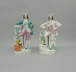 (2) Staffordshire Pottery Figures, Gentleman.