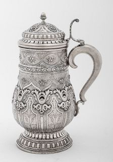 French Regence Style Silver Covered Tankard
