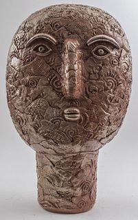Louis Mendez Modern Ceramic Sculpture of a Head