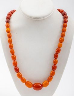 Antique Natural Baltic Amber Bead Necklace