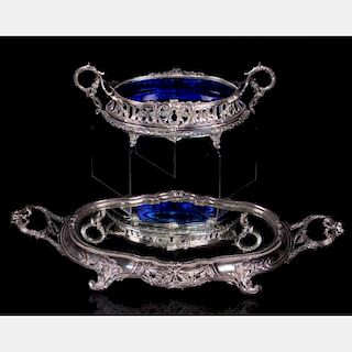 A Silver Plated Mirrored Center Piece, 19th Century,