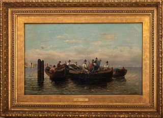 Giuseppe Carelli (Italian 1858-1921), "Fishermen"
