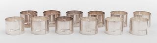 Gucci Sterling Silver Napkin Ring Set, 12
