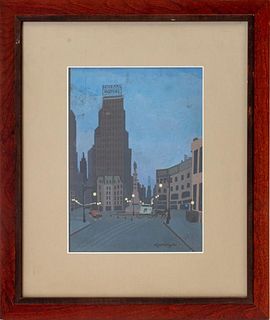 Adolph Kronengold New York Gouache on Paper