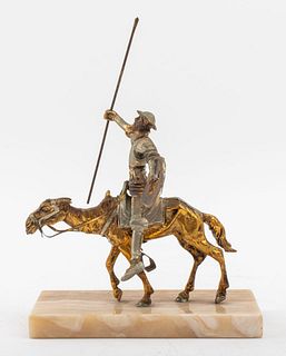 Gilt Bronze Statue of Don Quixote on Rocinante
