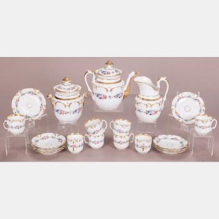 A Paris Porcelain Tea Set, 19th Century,
