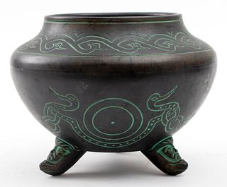 Norse Art Pottery Tri-Footed Vessel