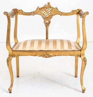 Gilded Age Gold Painted Settee Bench