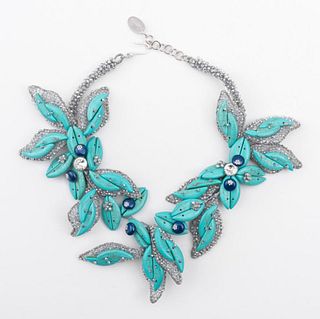 Vintage Vilaiwan Beaded Crystal & Blue Necklace