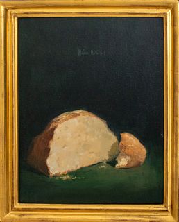 Jose Caceres Still Life of Bread Oil on Canvas