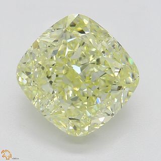 2.01 ct, Natural Fancy Light Yellow Even Color, VS2, Cushion cut Diamond (GIA Graded), Appraised Value: $28,100 