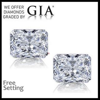 4.04 carat diamond pair Radiant cut Diamond GIA Graded 1) 2.01 ct, Color E, VS2 2) 2.03 ct, Color E, VS2. Appraised Value: $149,900 