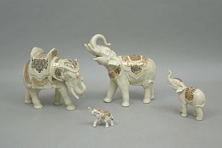 (3) Lenox China Jewels Elephants and a Miniature.