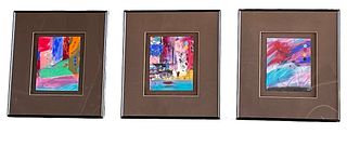 Set of Three Signed Mid Century Abstract Mixed Media Works 