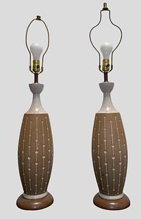 Near Pair of Mid Century Ceramic Table Lamps