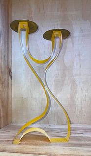 CEC LEPAGE Lucite Candleholder Sculpture