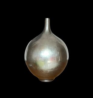 Brutalist Style Chrome Vase or Vessel