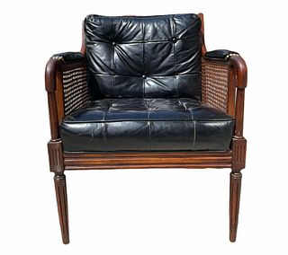 KITTINGER Mahogany & Leather Captain's Chair