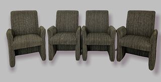Set of Four Post Modern Chiclet Dining Chairs 