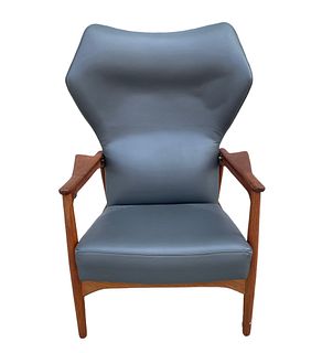 Rare Mid Century IB KOFOD LARSEN Teak Cloud Master Reclining Highback Lounge Chair