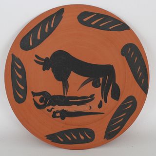 Picasso Madoura 'Bullfighting' Terracotta Plate