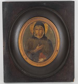 Italian Miniature Portrait of a Saint