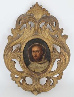 Italian Miniature Portrait of a Monk