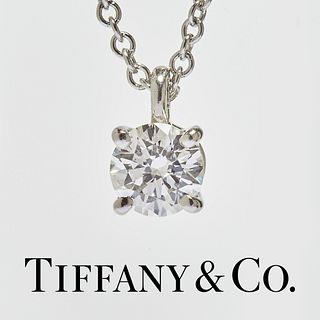 TIFFANY & CO, SINGLE STONE DIAMOND PENDANT NECKLACE