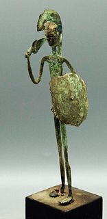 Greek Bronze Warrior Figure, ca. 7th Century BC