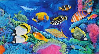Chris Calle (B. 1961) "Pacific Islands Reef Life"