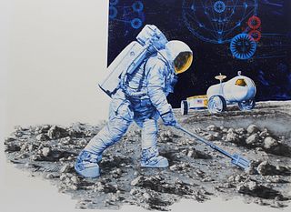 Chris Calle (B. 1961) "Space Mobile on the Moon"