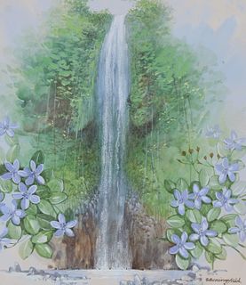 Gordon Beningfield (1936 - 1998) "Waterfall" W/C