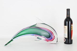 Franco Bottero Italian Murano Glass Dolphin
