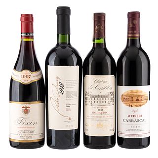 Lote de Vinos Tintos de Argentina, Francia y México. Château du Cartillon. Fixin. En presentaciones de 750 ml. Total de piezas: 4.