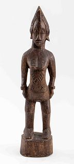 Yoruba Wooden Female Ibeji Sculpture