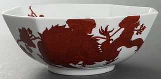 Fitz And Floyd Hand Painted Dragon Bowl