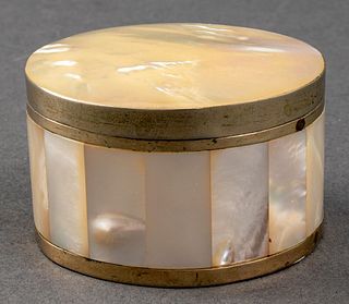 Mother-of-Pearl Round Decorative Box