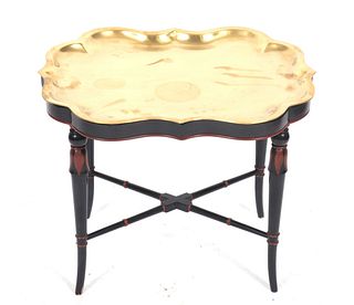 Victorian Manner Brass Tray Table
